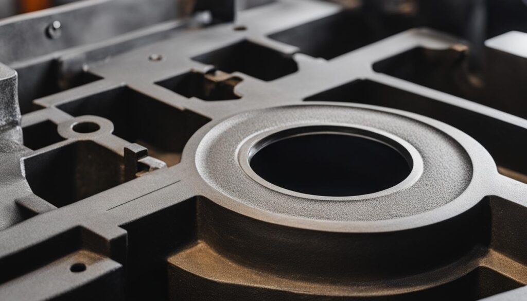 다양한 유형의 중간 및 큰 연성 철 주물, 수지 모래 공정, 쏟아진 후 샌드 박스에 필요한 단열 시간